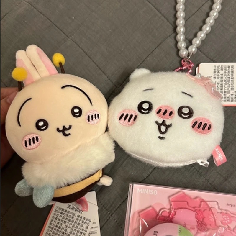 Genuine Miniso Chiikawa Coin Wallet Cartoon Cute Cherry Blossom Headphone Bag Accessories Keychain Girl Customized birthday Gift 251110