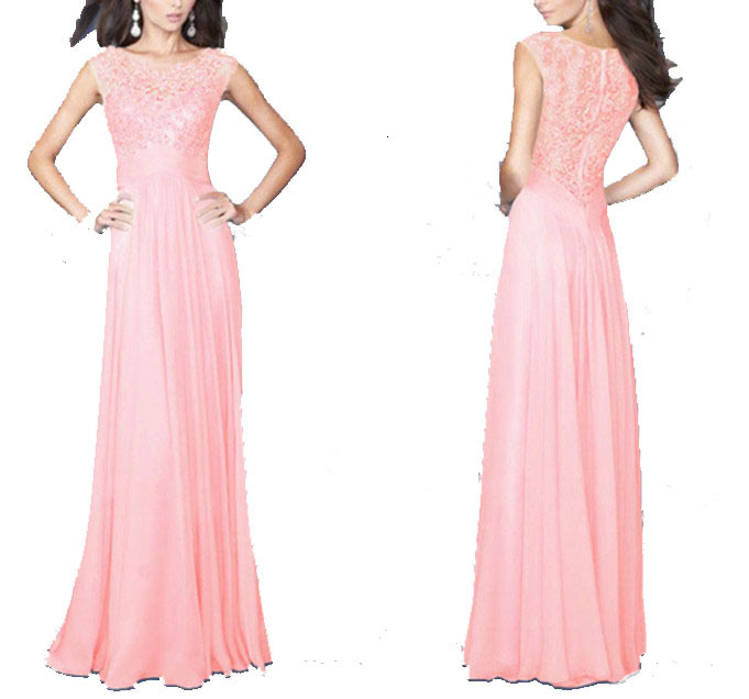 Evening gown 2025 slim fit light blue lace chiffon back zipper sexy long dress 10 colors
