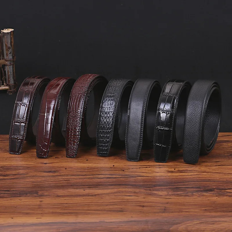 Brown Leather Pattern Mens Leather Belt n Fashion Casual Business People Suit Jeans Automatic Buckle Belt 251031