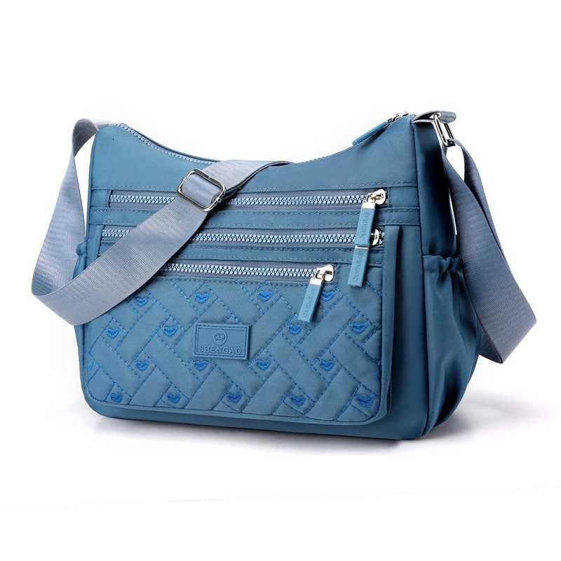 Womens Zip Nylon Crossbody Bag Shoulder Bag Waterproof Large Capacity Solid Color Bag for Woman Girls for Traveling and DailyT251110
