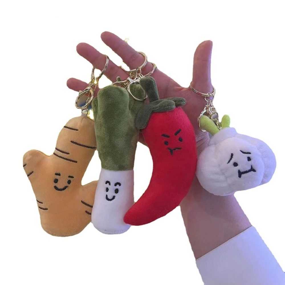 Cartoon Fun Plant Plush Doll Keychain Vegetable Gift Cute Bag Pendant Backpack Accessories Scallion Stuffed Toy Keychain W250411