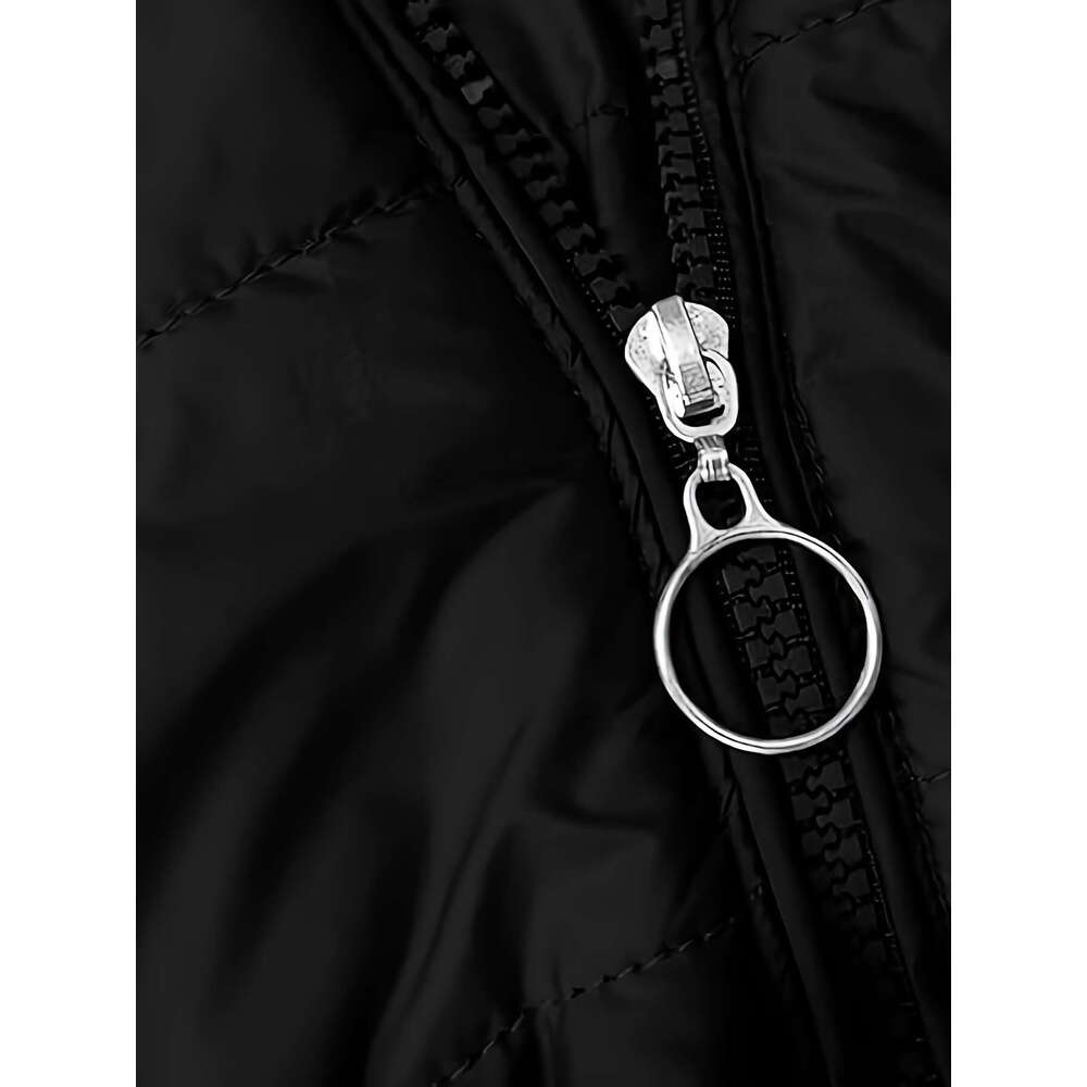 Women's Warm Quilted Parka Padded With Hood, Full-Zip Front & Belt Adjustable Waist Mid-Length Long Sleeve Outerwear For Cold Weather