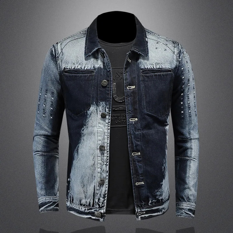 The main promotional activities for the trends of spring and autumn include all fashionable handsome denim jackets mens clothing 250401