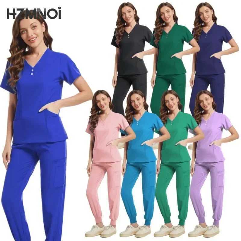 Scrub Hospital Uniform Medical Top Pants Nurse Uniform High Fashion Uniforms Nursing Scrubs Set Hot Sell Surgical Gowns X2504101