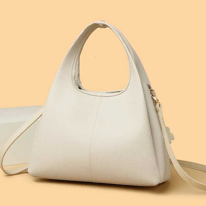 Soft Leather Lychee Pattern Basket Bag Womens Crossbody Shoulder Bag Large Capacity Commuter Fashion New Style HandbagT251110