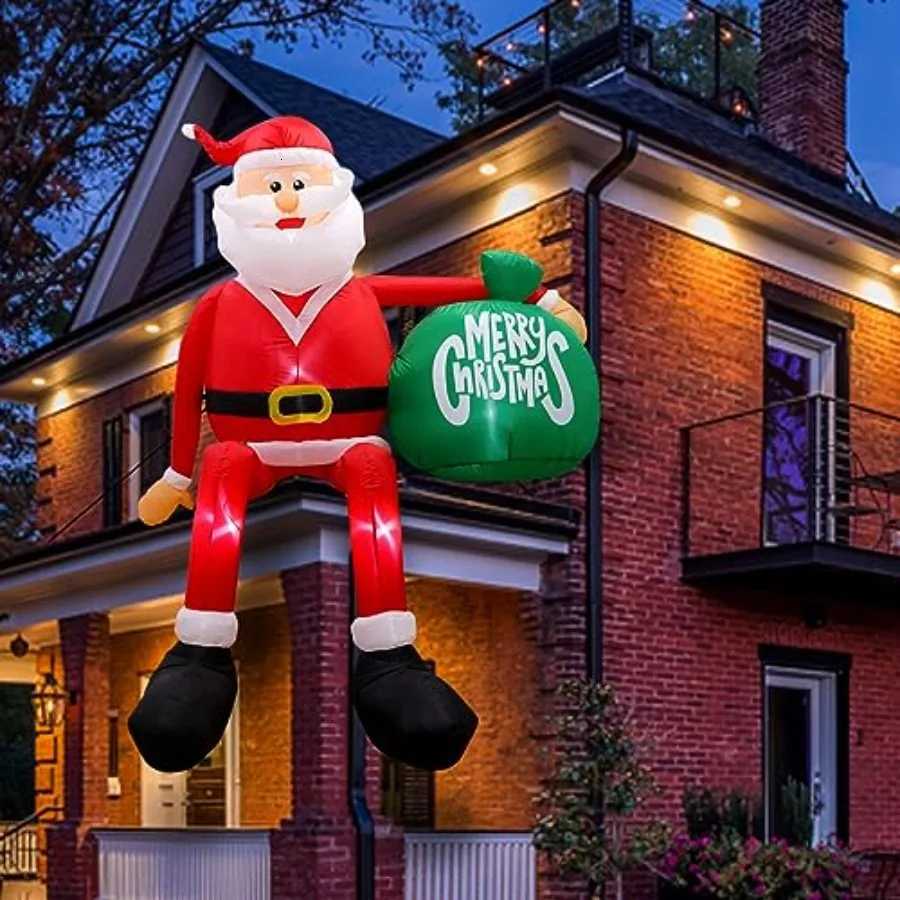 Christmas 8FT Christmas Inflatable Outdoor Decoration Climbing Inflatable Santa Claus Decor Blow Up Yard Decorations with LED Inflatable Y251111