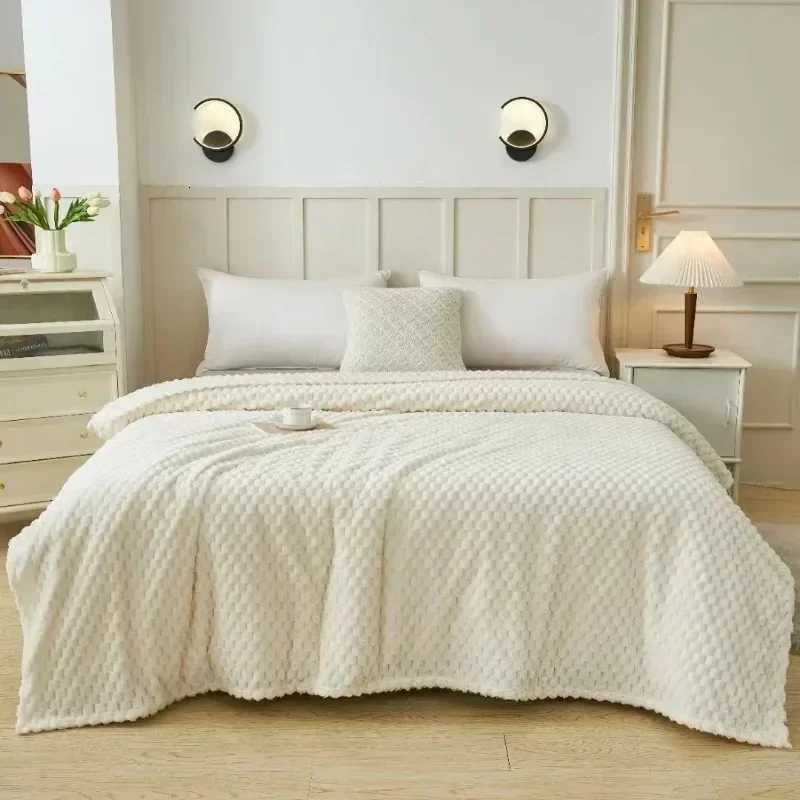 Blanket Winter Plaid Blanket s for Beds Luxury Warm Sofa Blnket Fluffy Blanket s Queen King Size Bedding Imitation Fur Bed Sofa Cover C251111
