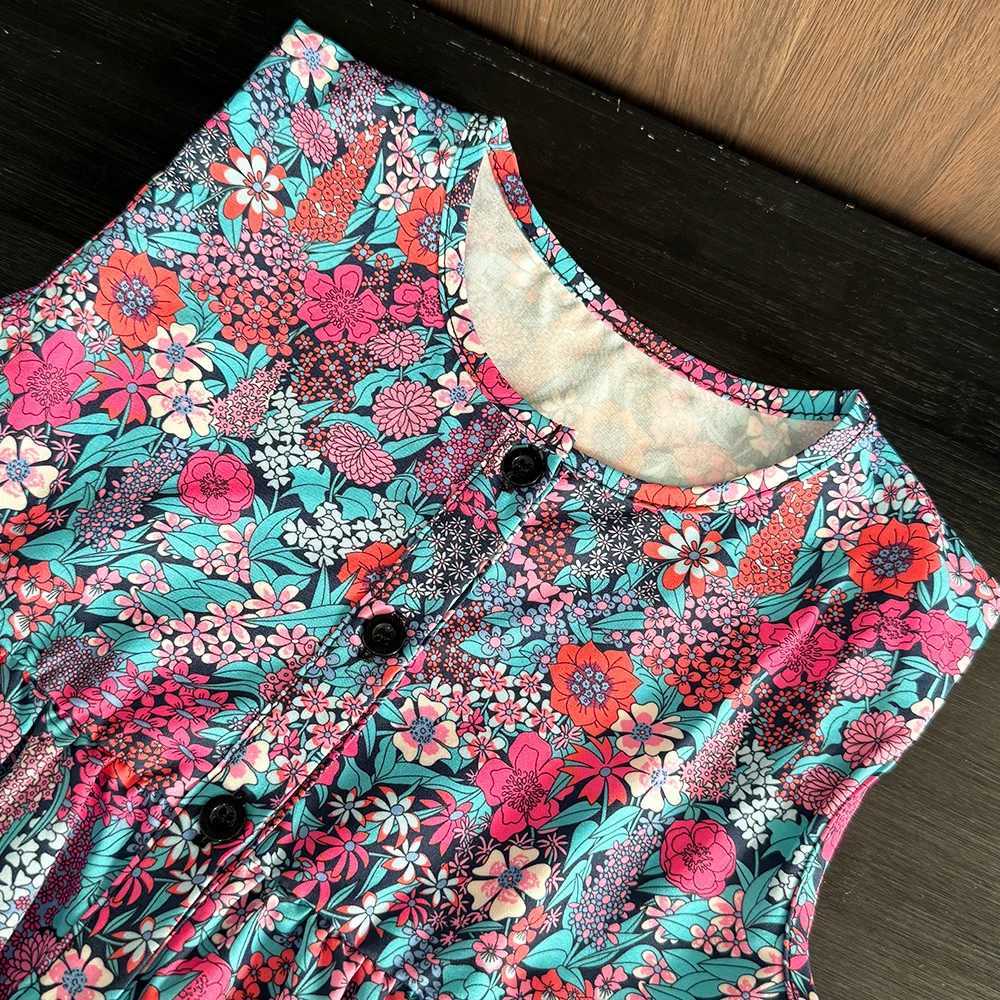 Summer Fashion Girls Clothing 3-7 Years Old Flower Printed Sleeveless Top and Wide Leg Pants Two Piece Set Casual Girls ClothingXJ250410