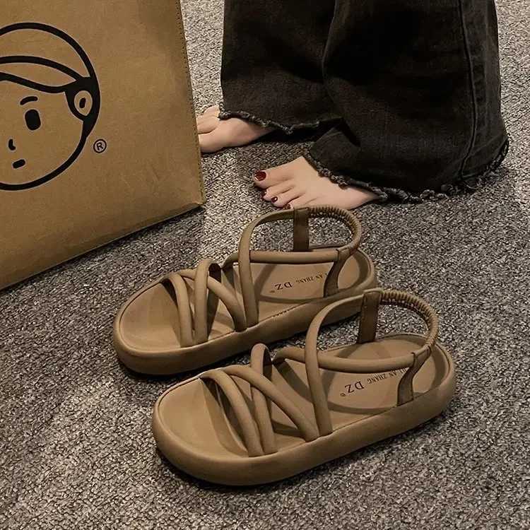 Versatile Womens Sandals Comfortable Roman Shoes Slippers Beach Shoes Thick soled Womens Shoes 2024 Summer New Zapatos Para MujeresXJ250410