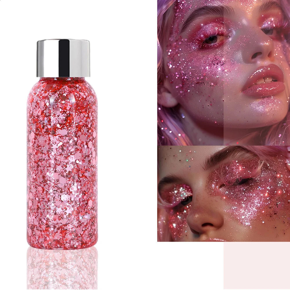 3pcs Body Glitter Gel Face Glitter Makeup Party Festival Glitter Gel Eye Eyeshadow Hair Glitter Gel for Bar Makeup 250410