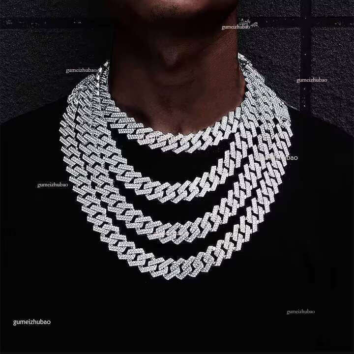 VVS Moissanite Dia 10mm Width Cuban k Chain Unisex Sier Iced Out Necklace Bracelet For Men Parties