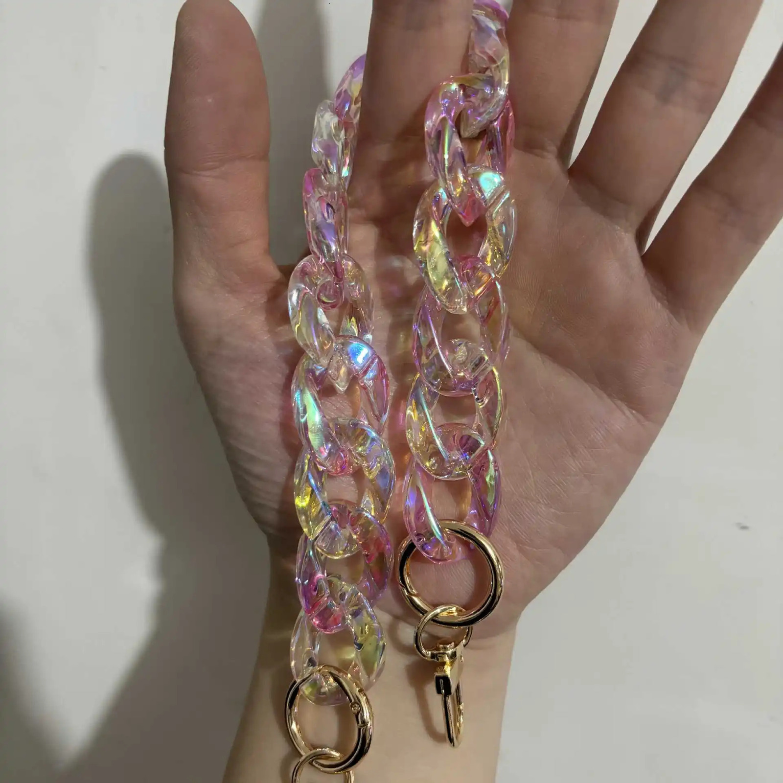 Colorful Resin Chains for Womens Bag Shoulder Strap Acrylic Chain Purse Replace Handle Handbag Parts Hardware Accessories 251110