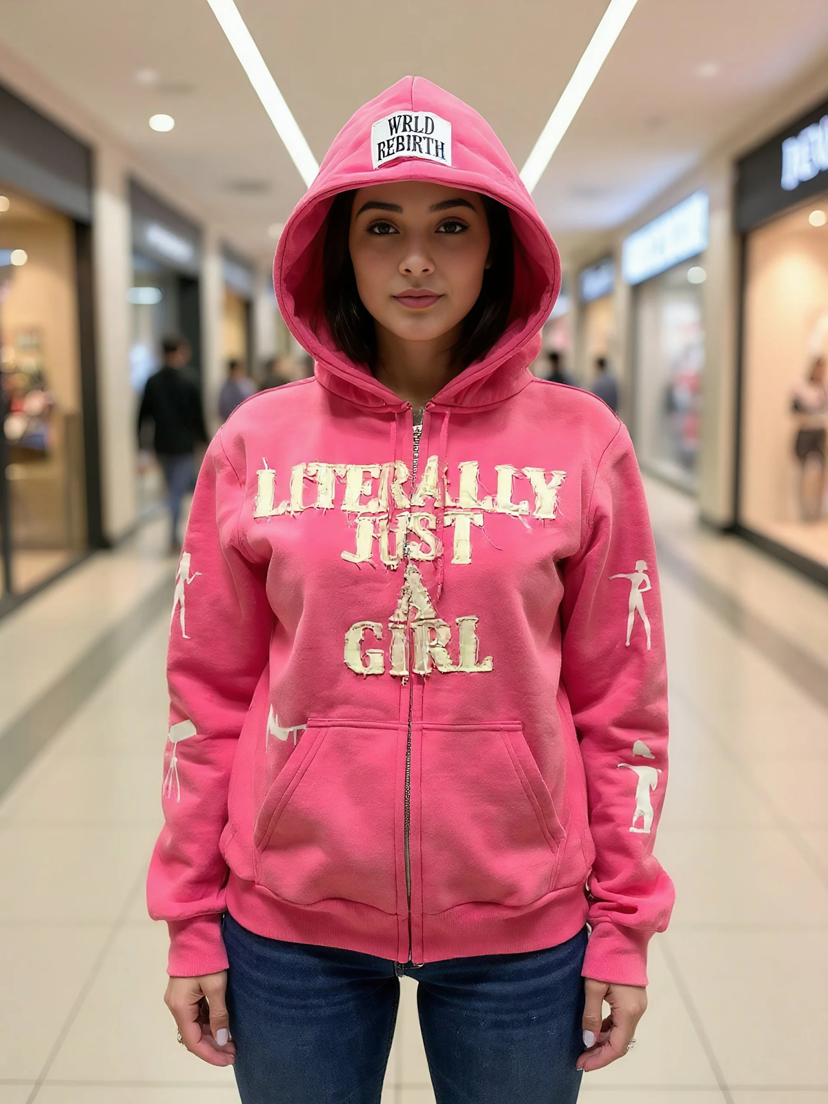 American Y2K hip-hop lettered embroidery hoodie a stylish street style for both men and women with a loose zipper cardigan 251110