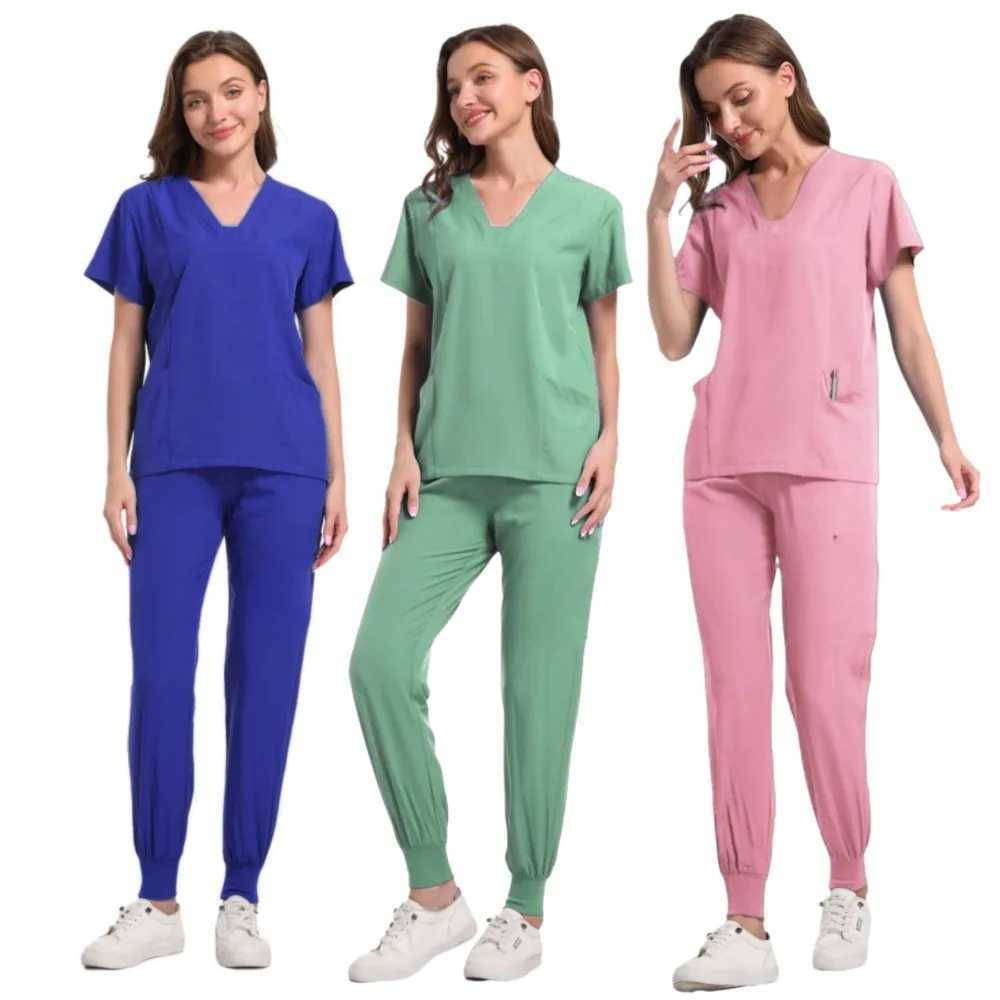 Nurse Uniform Scrubs Sets Women Blouse Medicale Femme Nursing Pants Suits Medical Accessories Healthcare Beauty Sns Work Wear X250410