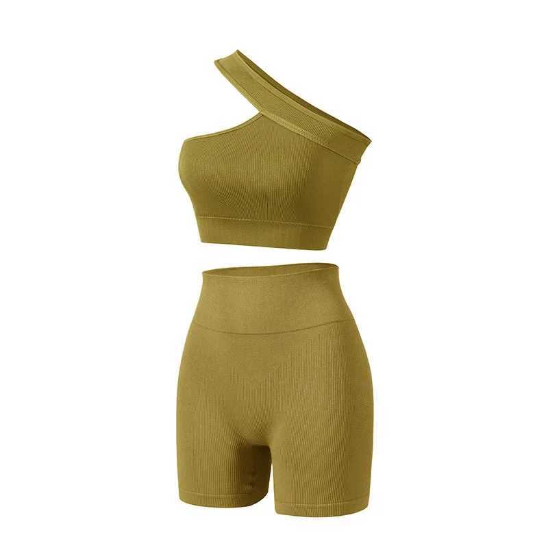 Seamless Track Set for Womens Fitness Equipment Rib Yoga Clothes Running Bra Mattless Fitness Clothes with Leg ExerciseW250411