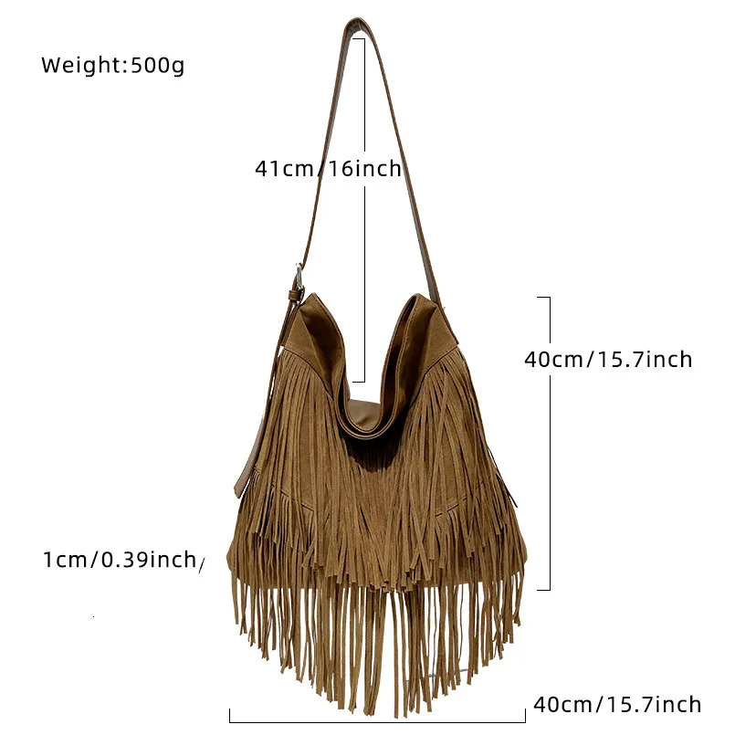 Tassel Hobo Bags Large Handbags Fringe Double sided velvet messenger Bag er Shoulder Bags Women Big Causal Handbag 251110