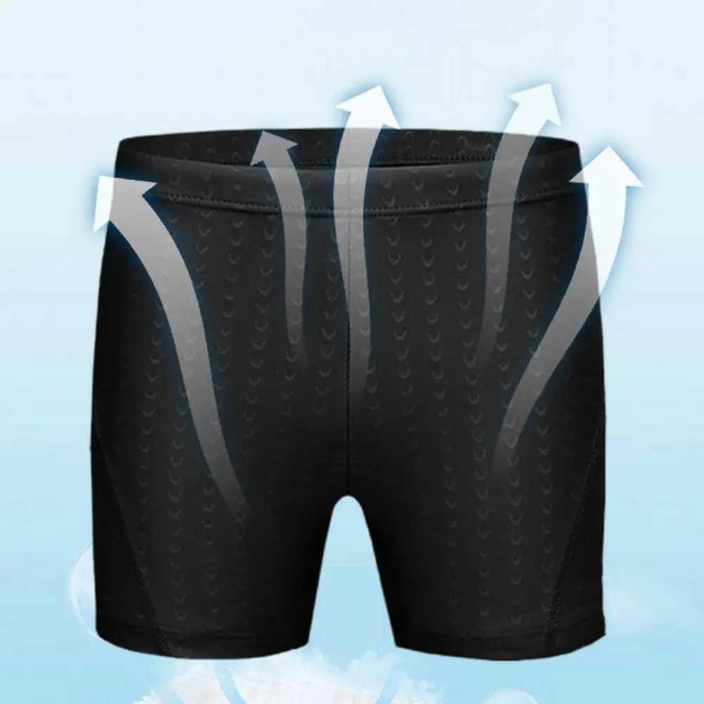 Mens swimming shorts waterproof quick drying swimsuit mid waist soft and breathable solid color plus size swimsuitW250410