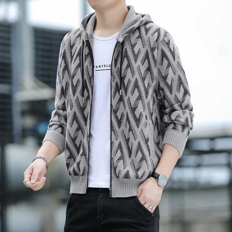 2024 Mens Sweater Jacket Thickened High Quality Autumn Winter Warm Fashion Knitted Cardigan Sweaters Coat 251030
