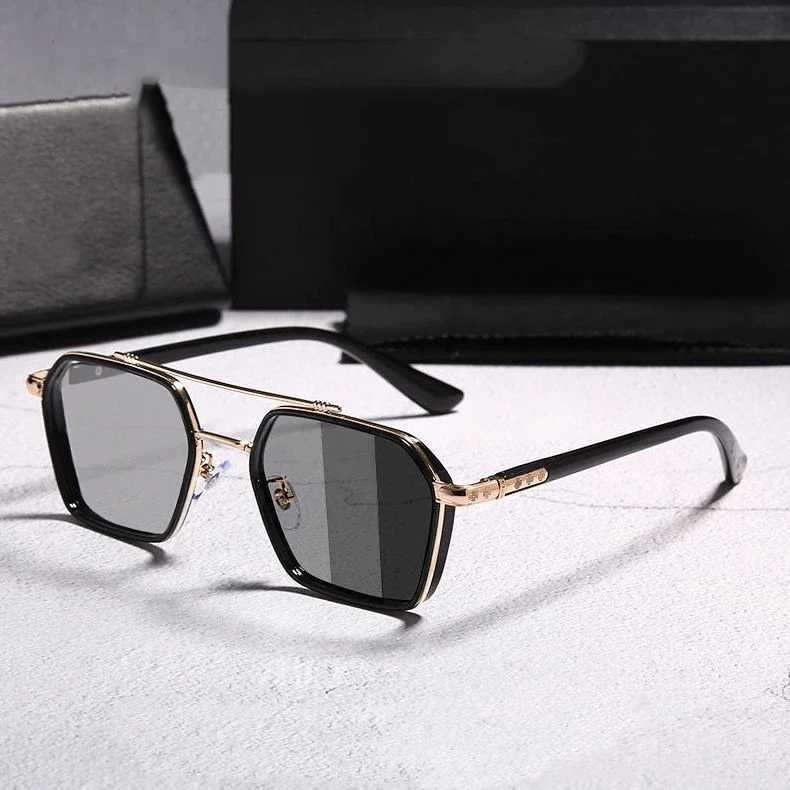 Fashion metal frame sunglasses casual driving glasses fishing business glasses outdoor glasses UV400 sunglassesT250411