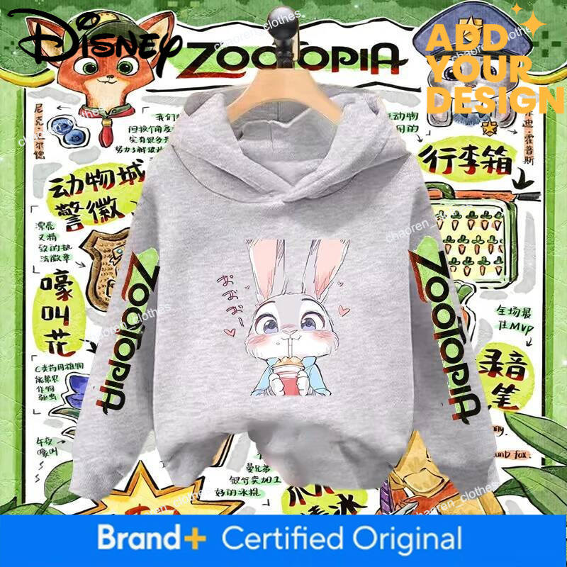Disney Kids Hooded Sweatshirt Zootopia Judy Hopps Nick Wilde Sisters Matching Outfits Children Cartoon Character Wear