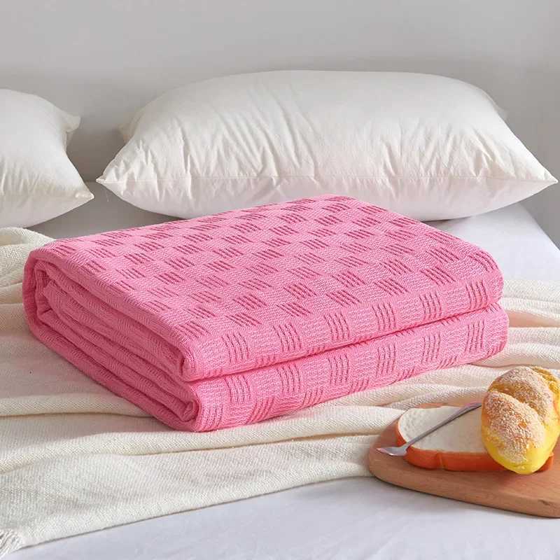2025 New A cotton gauze knitted blanket towel quilt office lunch break blanket sofa towel single-layer thread blanket C251111