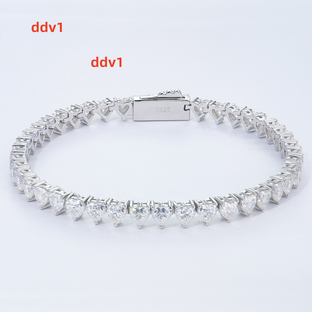 925 Silver Fine Jewelry 44mm Heart-Shaped DEF 17cm Shiny Classic Style Fashionable Mossanite Moissanite Diamond Tennis Bracelet