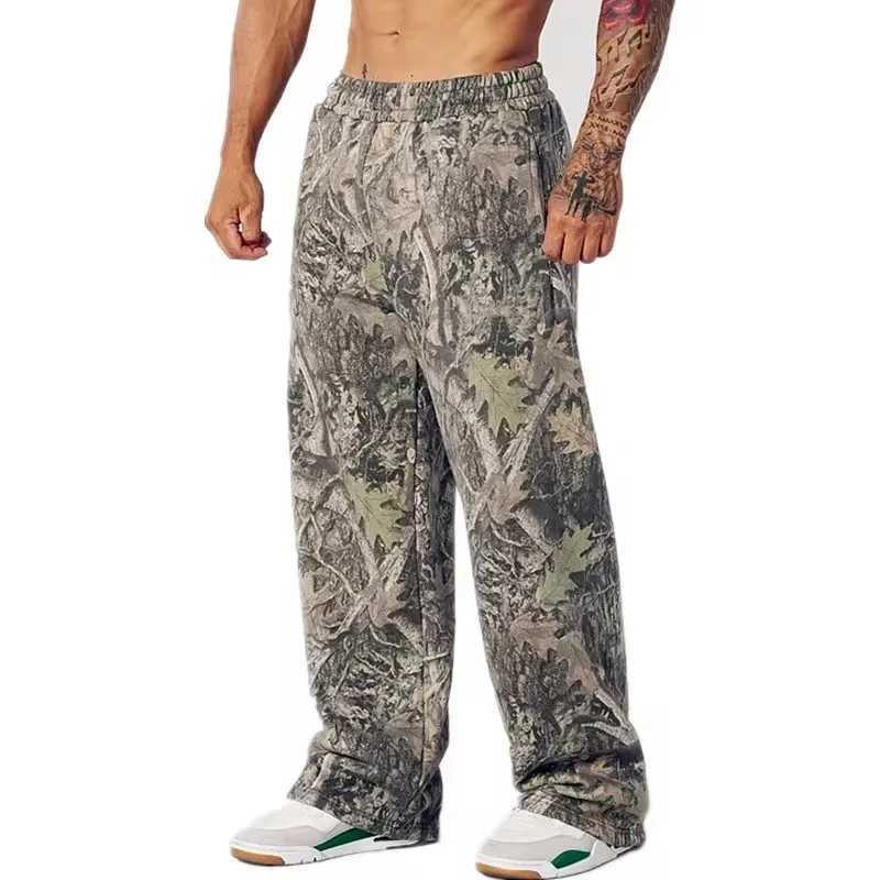 Spring 2025 new straight casual pants mens camouflage wide leg pants breathable running mens loose oversized mens sweaterXJ250410