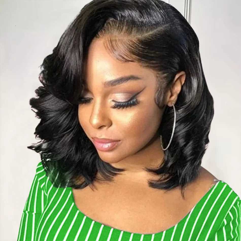 Wear And Go Glueless Bob Wig Human Hair Short Body Wave Lace Front Wigs Pre Cut Brazilian Hair 4X4 Hd Lace Closure Wig For WomenT251111