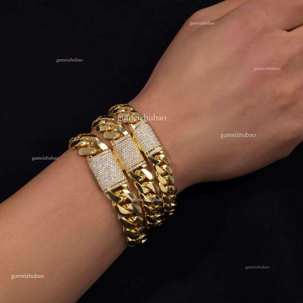 Hot Sale Chunky Multiple Size Miami Necklace Real Plated Hip Hop Men Women Gold Cuban k Chain
