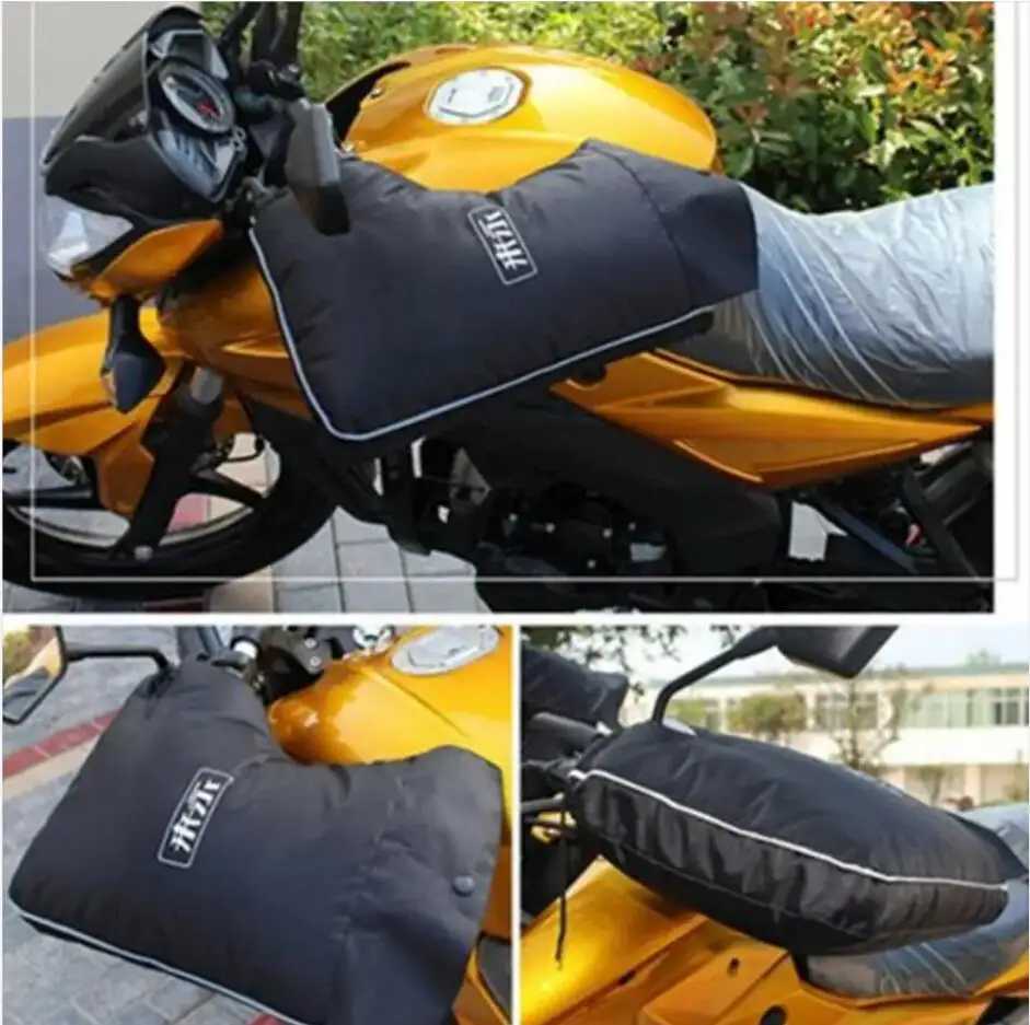 Motorcycle Scooter Thick Warm Handlebar Muff Grip Handle Bar Muff Rainproof Riding Protective Winter Warmer Thermal Cover Gloves S25118{category}