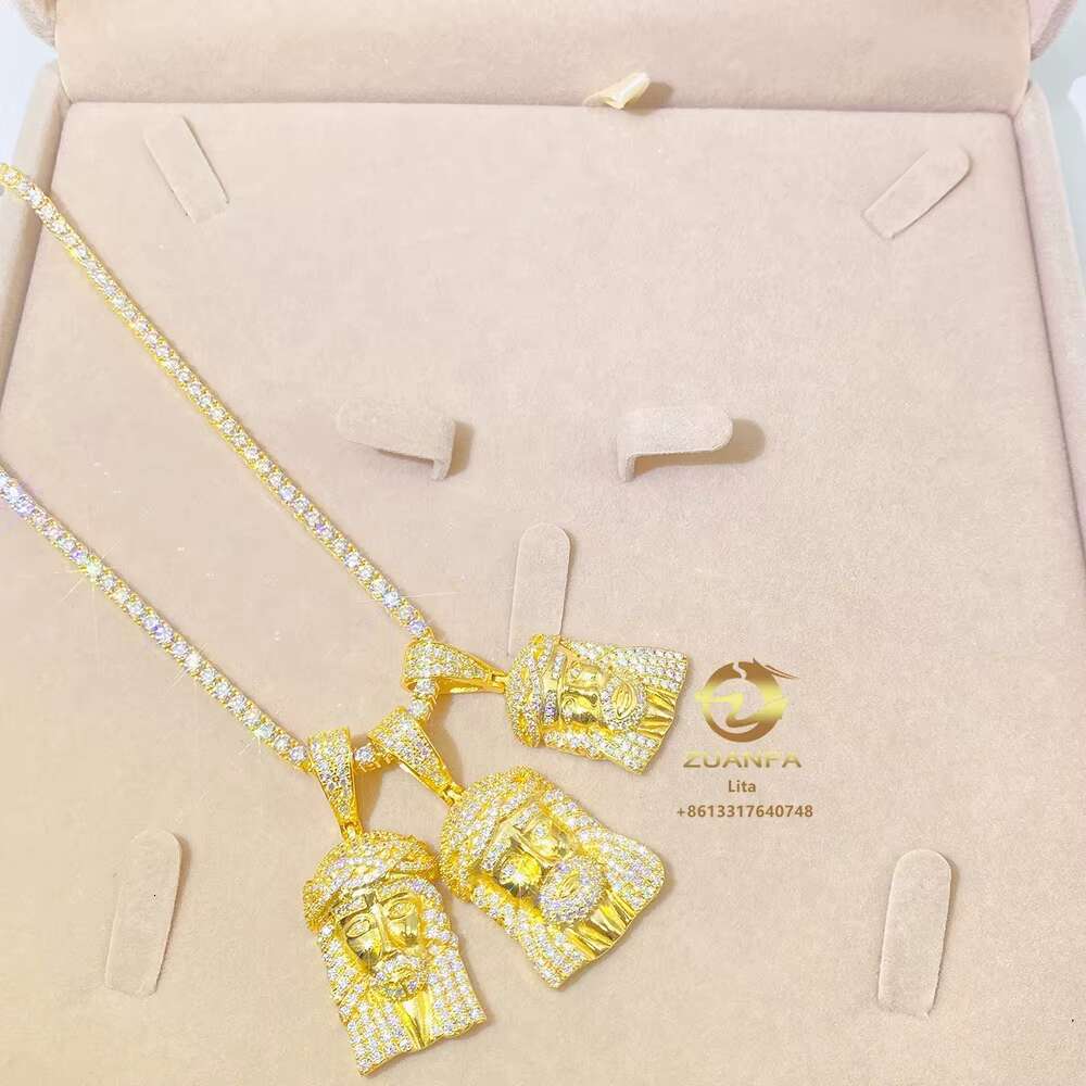Zuanfa Jewelry Ready to Ship Custom Hip Hop Jesus Piece Vvs Moissanite Necklace Diamond Pendant