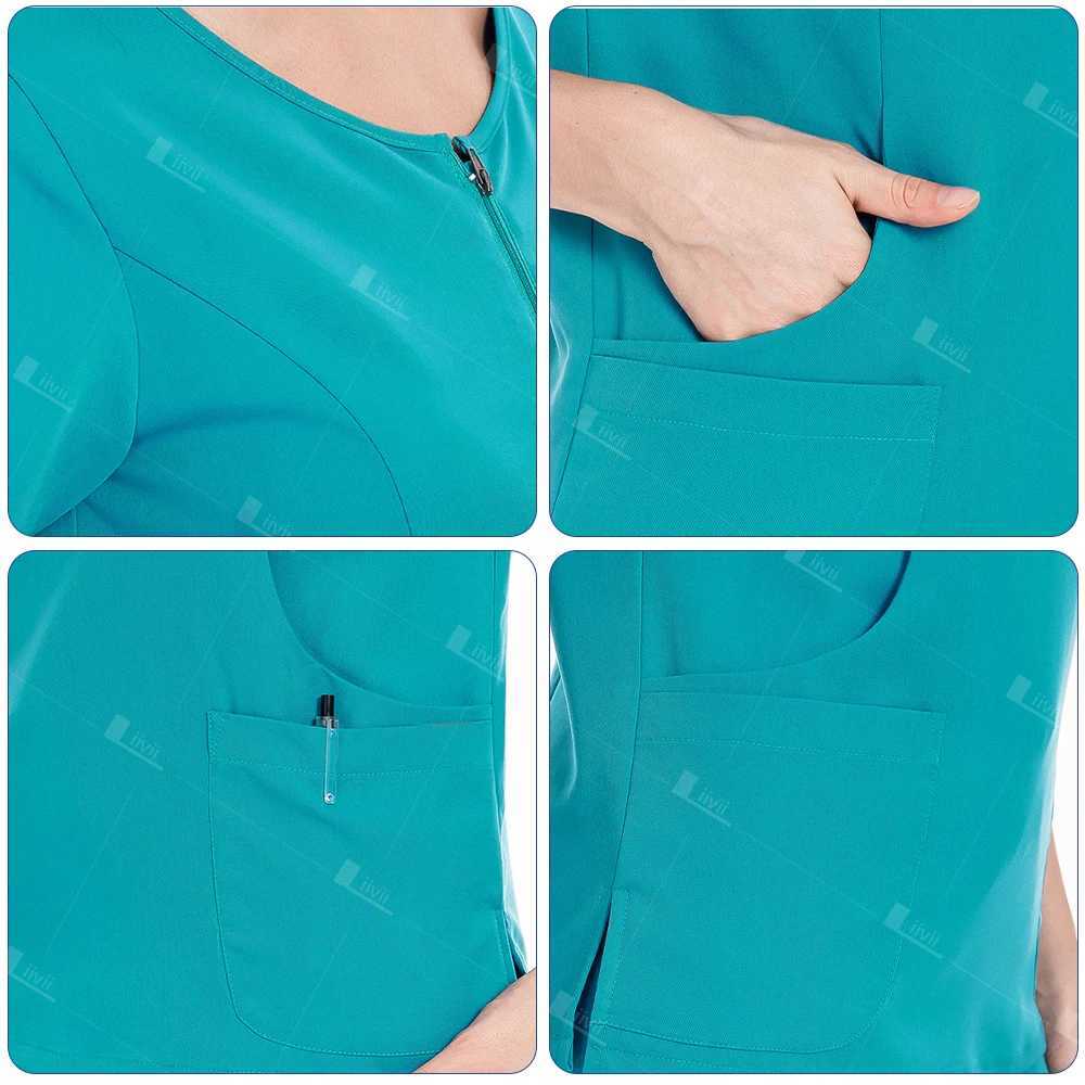 Medical Uniform Elastic Matte Set Hospital Surgery Matte Top Nurse Work Clothes Doctor Clothing Medical Accessories X250410