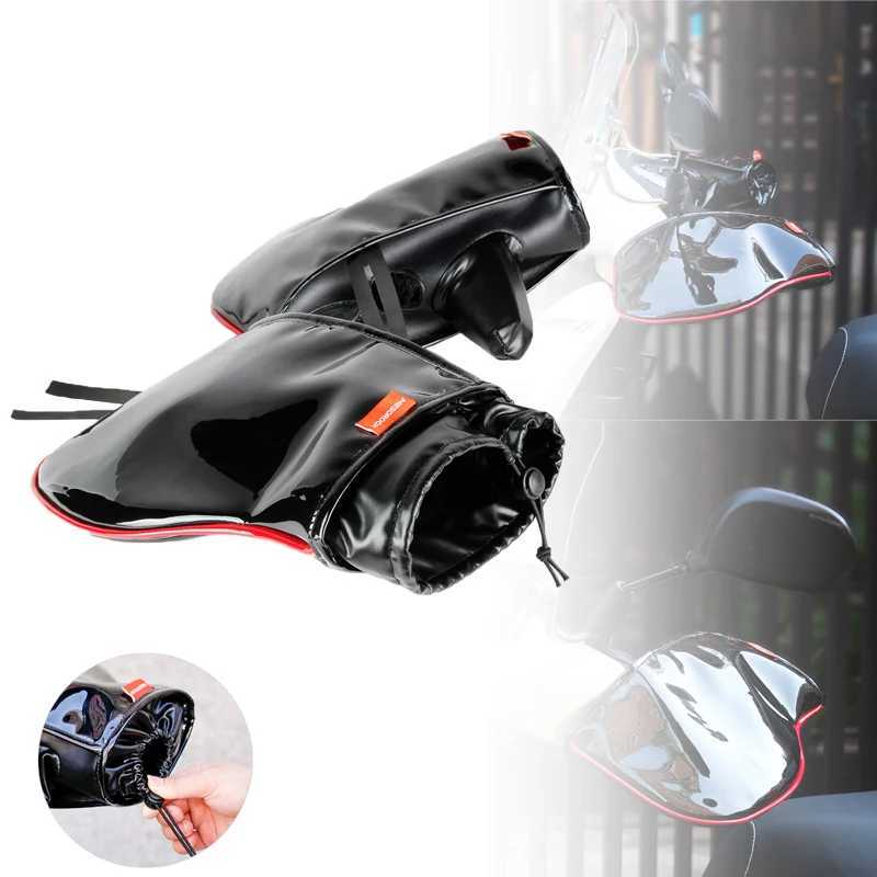 Bicycle motorcycle scooter handlebar waterproof leather thickened warm handle gloves Autumn and winter cold warm gloves S25118