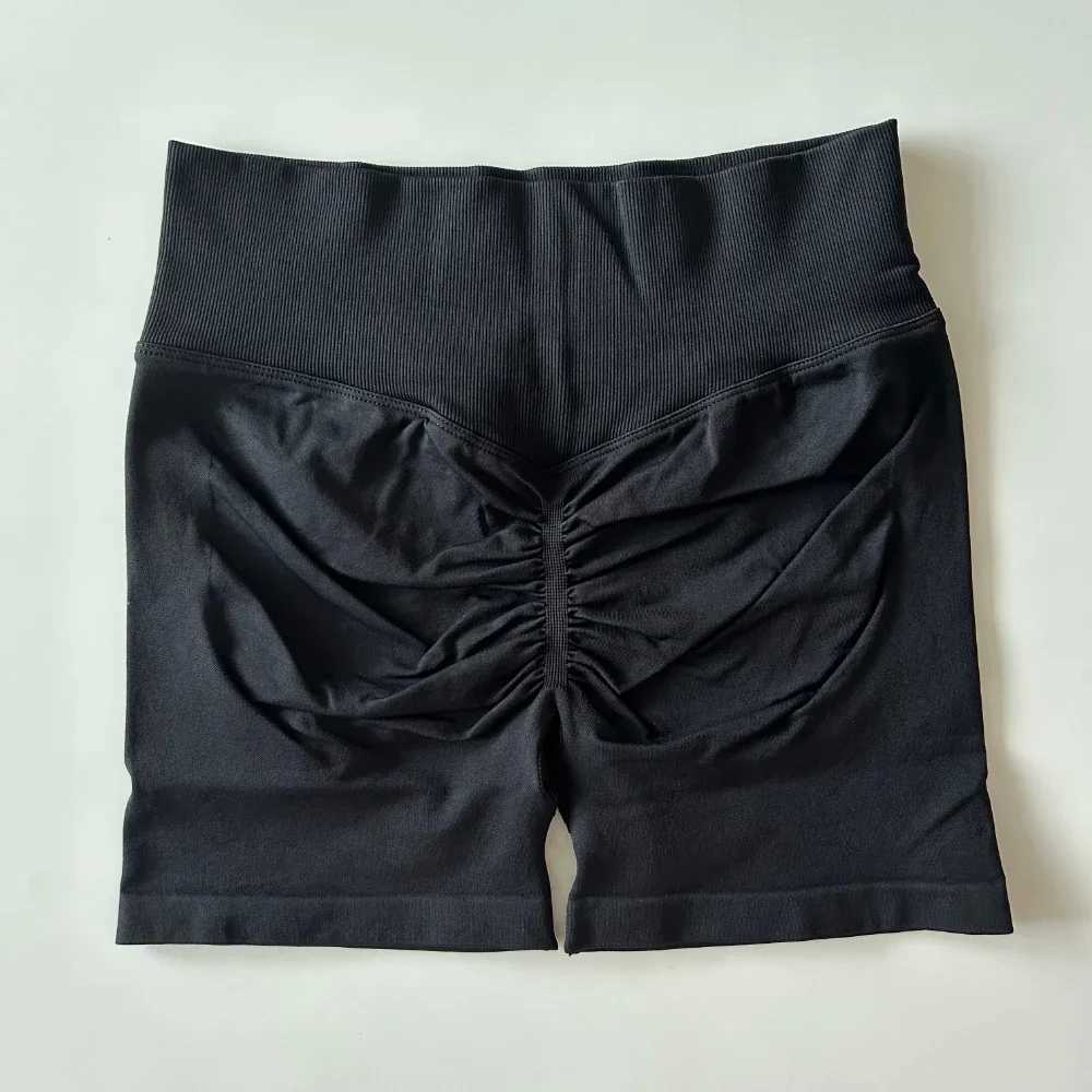 Dynamic shorts seamless womens pleated Bum yoga shorts rib high waist gym shorts high stretch training running cycling shortsW250411
