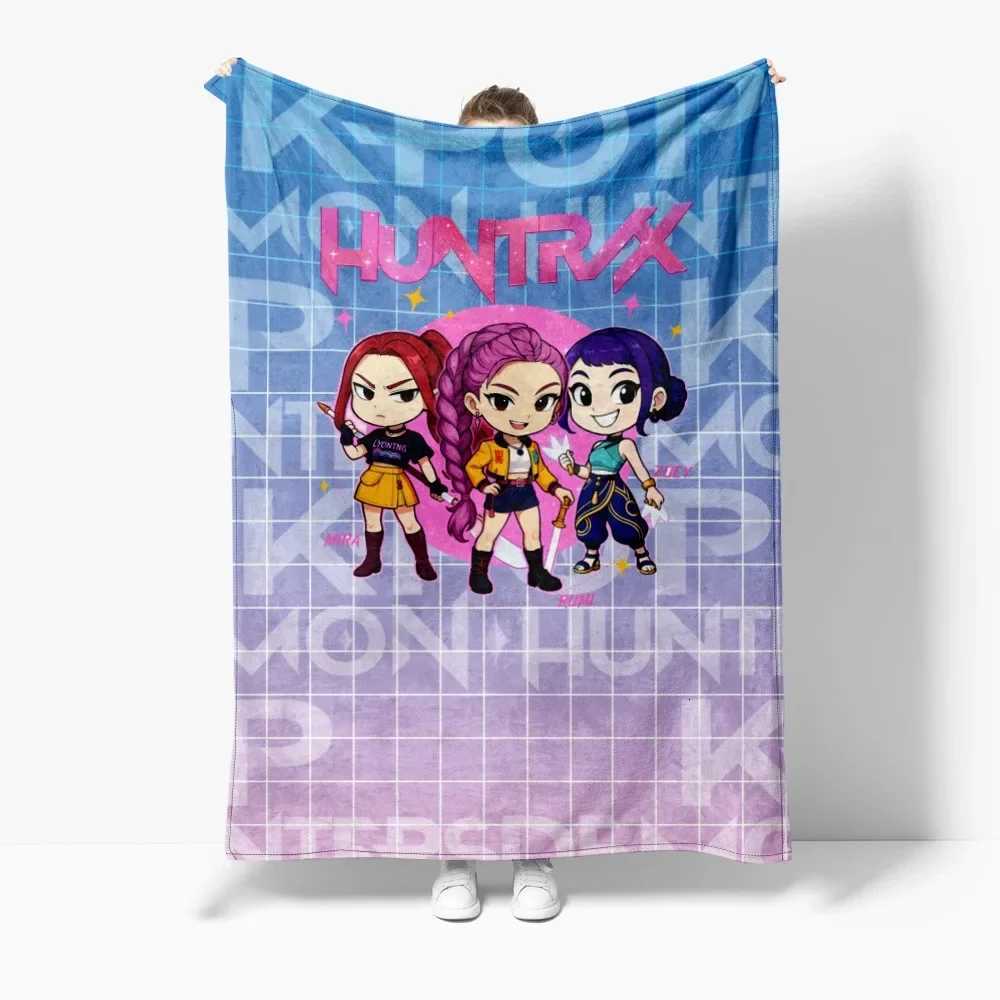 Movie K-Pop D-Demon Hunters Winter Blanket Cover Warmth Soft Multifunctional Decorative Blanket Universal Flannel Blankets C251111