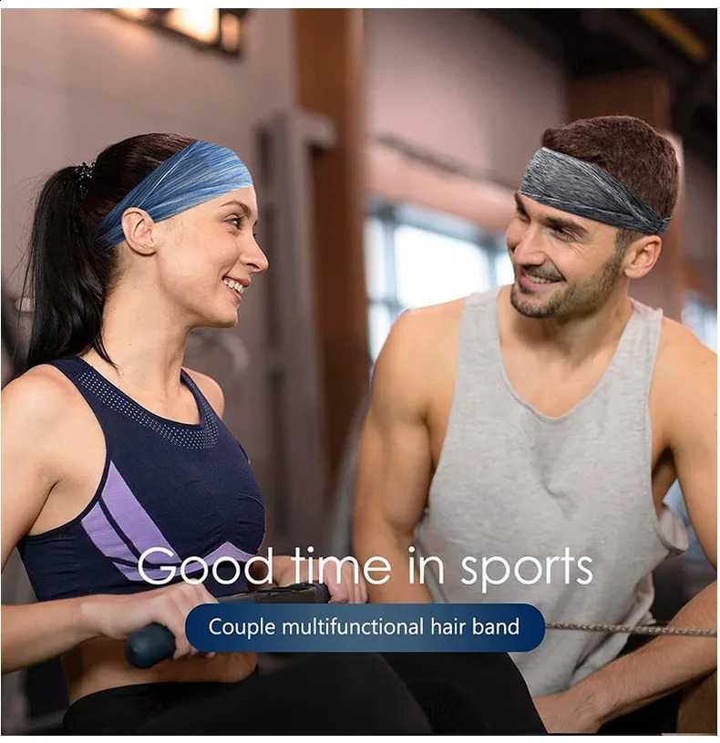 6pcs Sweatband for Men Women Elastic Sport Hairbands Head Band Yoga Headbands Headwear Headwrap Sports Workout Hair Accessories 250410