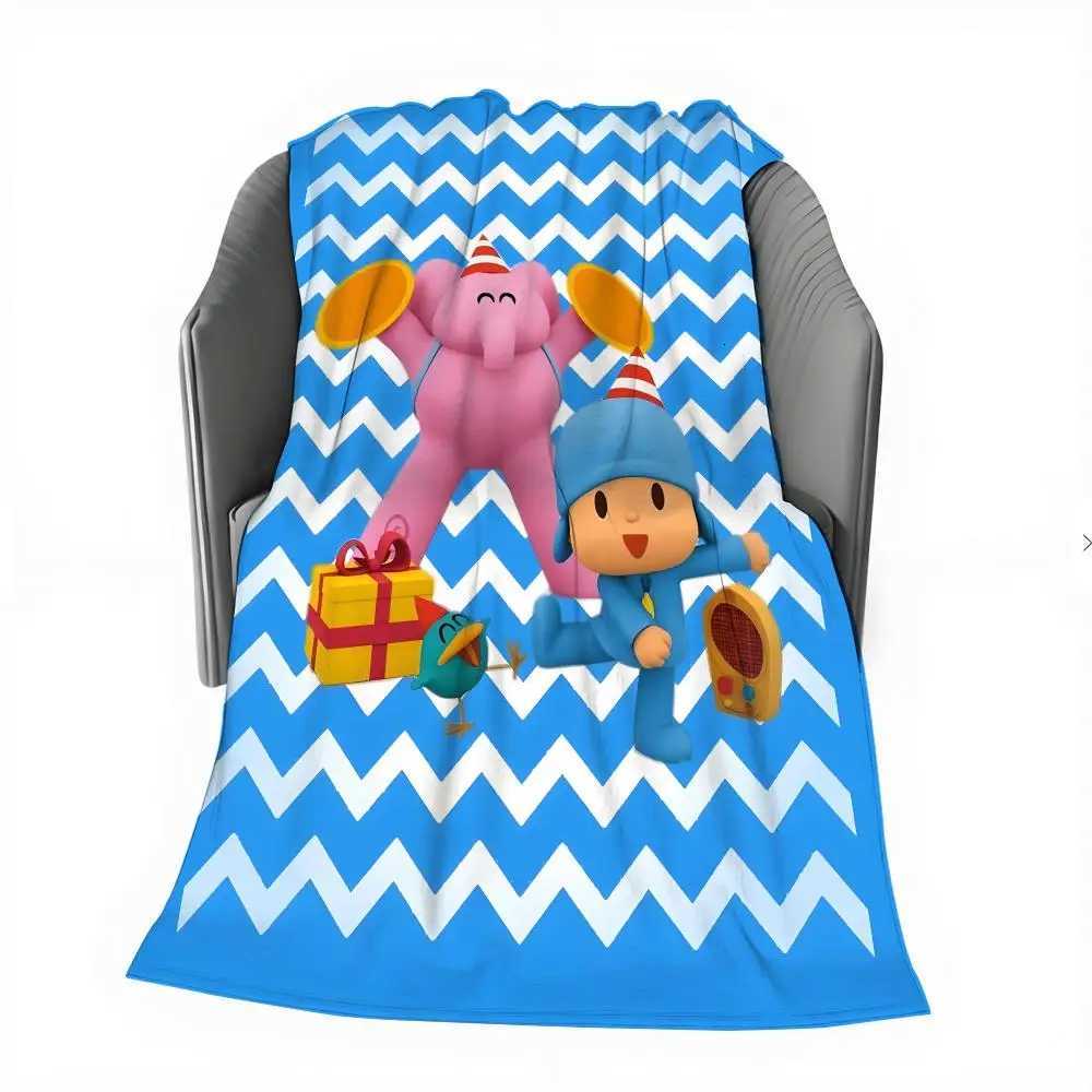 Plush Dolls P-POCOYO Throw Blanket Aesthetic Art Flannel Blanket Portable Home Travel Camping Sofa Picnic Thickening Flannel B C251111