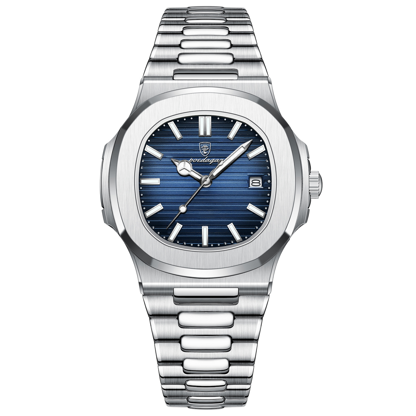 New Arrival Poedagar Brand Luxury Square Mens Watch Luminous Waterproof Date Mens Watch Stainless Steel Mens Quartz Watches Casual Watch man Relogio Masculino 41MM