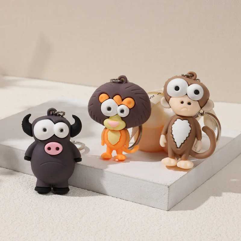Cartoon animal keychain resin doll couple keychain mens and womens jewelry bag pendant childrens cute keychain wholesale W250411
