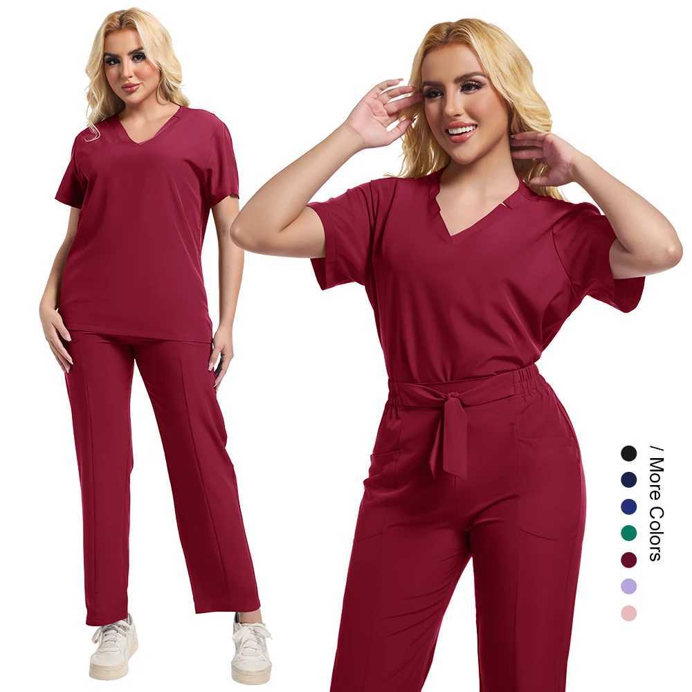 Surgical Uniforms Woman Nursing Enfermeria Sets Top Pant Articles Medical Uniform Scrub Clinical Beauty Sn Spa Hospital Suits X250410