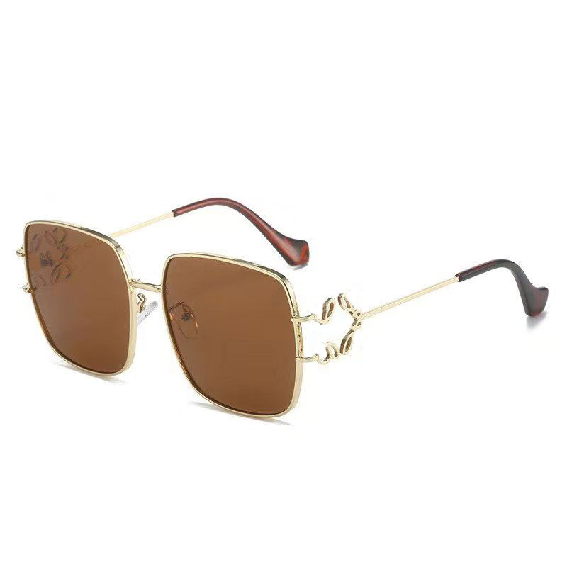 Designer Sunglasses for women Square metal Glass oversized lenses frame unique charm Driving Beach Outdoor Shades signature
