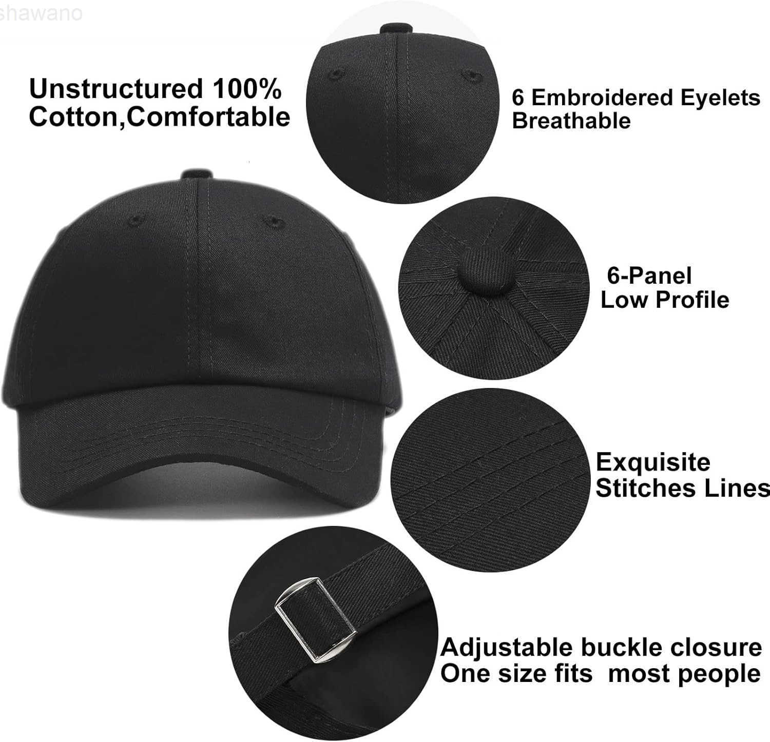 Low Profile Baseball Cap for Men Women - Cotton Dad Hat-Classic Adjustable Unconstructed Plain HatW251111