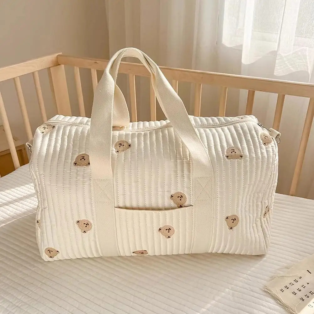 Embroidered Mom Bag Storage Bag Large Capacity Mommy Travel Bag Fashion Multi-functional Handbag Lightweight Diagonal 251110