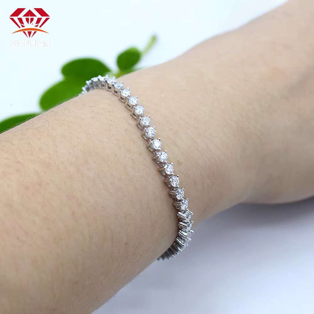 Custom Hip Hop Tennis Bracelet VVS Mossanite Diamond Tennis Link Chain Gold for Men 3mm Gift Packing Box Classic Design 1pcs