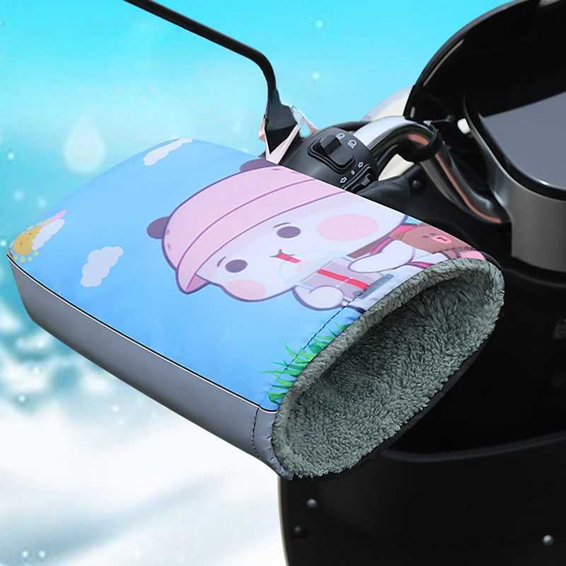 Winter Electric Bicycle Handlebar Cover Plush Thick Riding Gloves Warm and Windproof Motorcycle Handlebar Cover Accesorios Moto S25118