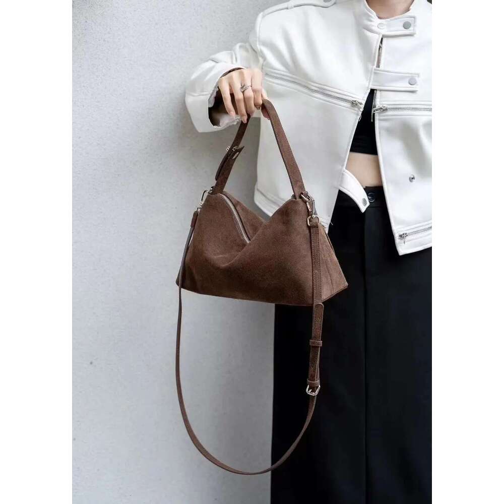 FIRMRANCH Versatile Lazy Retro Soft Matte Cowhide Large Capacity Womens Handbag Single Shoulder Diagonal Daily Commuter Purse