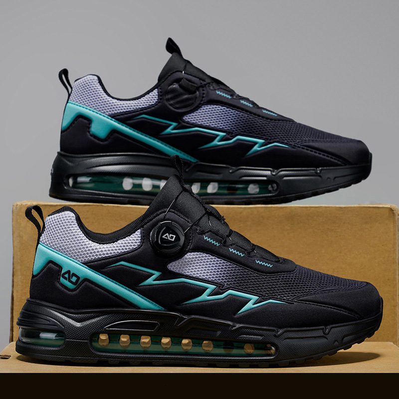Free Shipping 2025 New Air Cushion Running Shoes Fashion Designer Sneakers High Quality Plus Size Breathable Mesh Rotating buckle Sport Shoes for Men