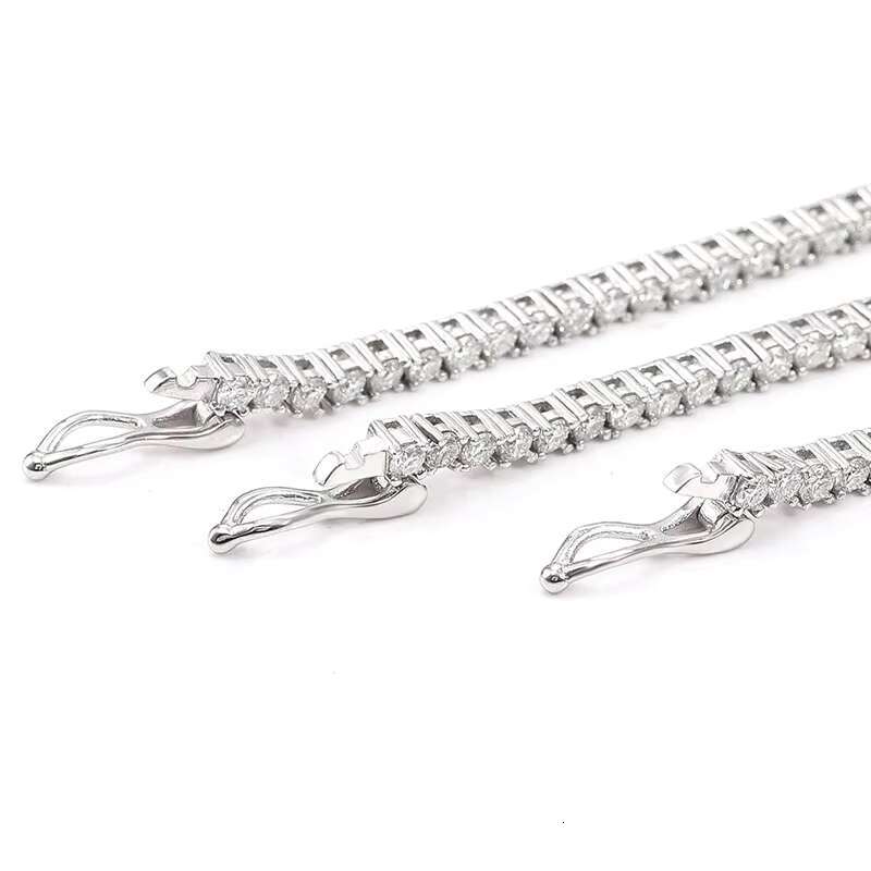 Upgraded Locks Moissanite Diamond Tennis Bracelet 925 Silver 10K 14K 18K Gold Moissanite Chain Mossanite Tennis Chain