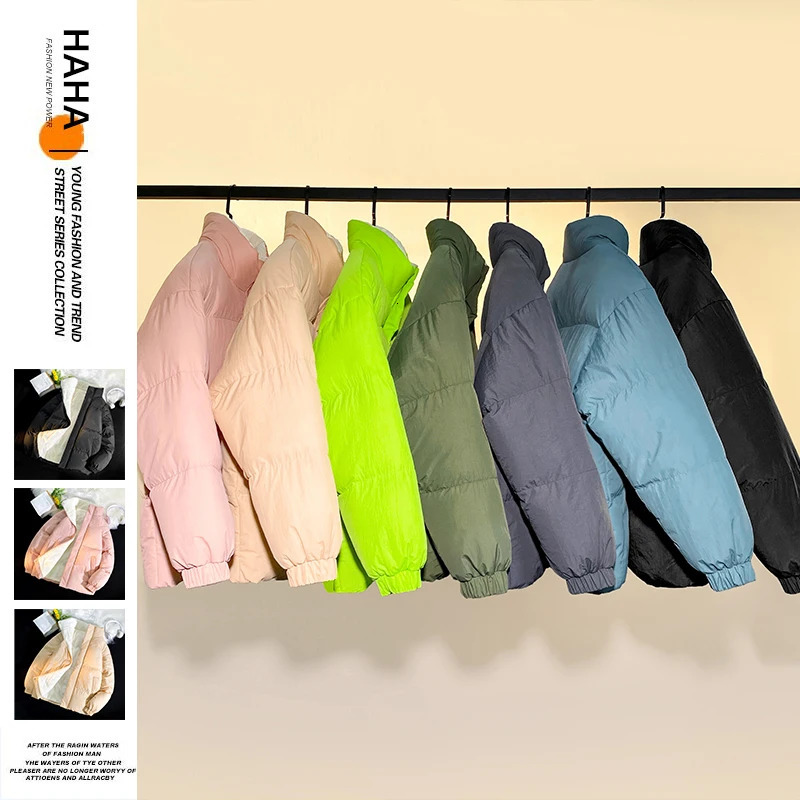 Youthful Oversize Mens Winter Jacket Streetwear Puffer Jacket Men Solid Padded Coat Men Warm Fleece Parka Coat Male 251106