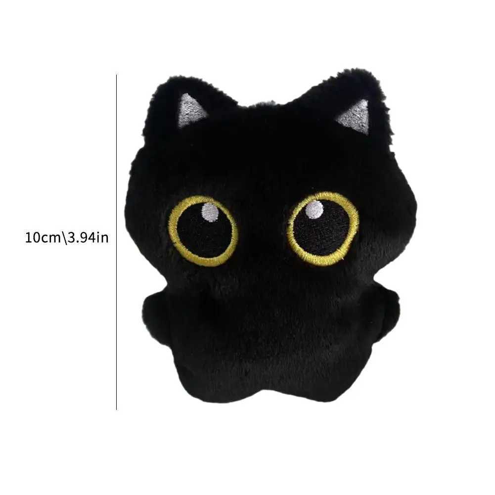 Cute black cat plush toy keychain cartoon kitten soft filled doll pendant car key backpack decoration doll pendant keychain W250411